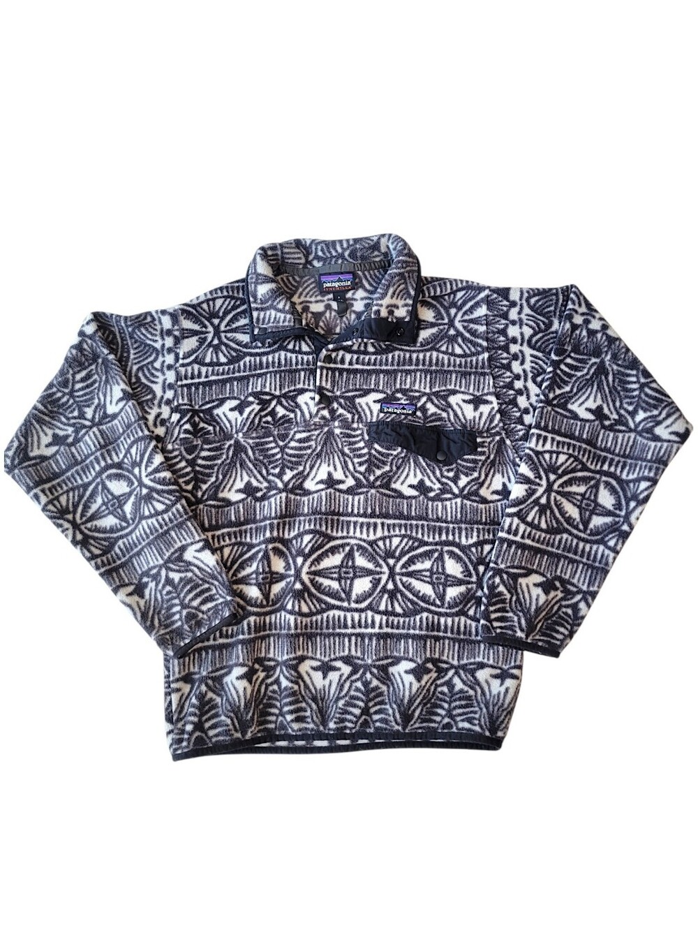 Patagonia Synchilla Snap-T Pullover Fleece Sweatshirt Tradewinds Black Adult SM